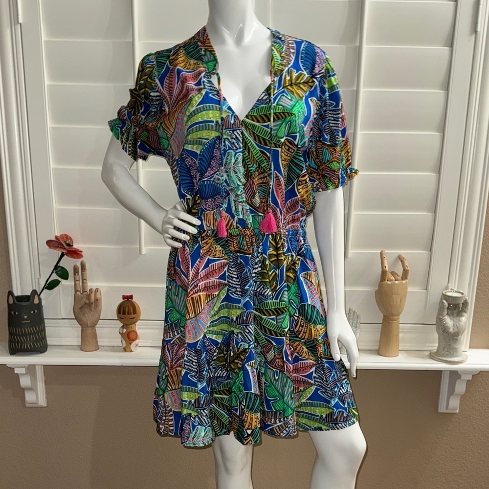 La Blanca Resortwear Neon Nights Puff Sleeve Cover-Up Dress